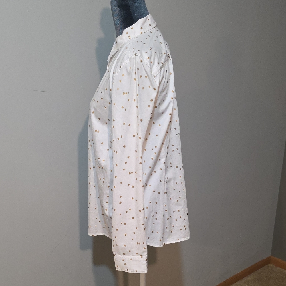 Talbots White‎ Shirt with Gold Stars MP - Picture 4 of 9